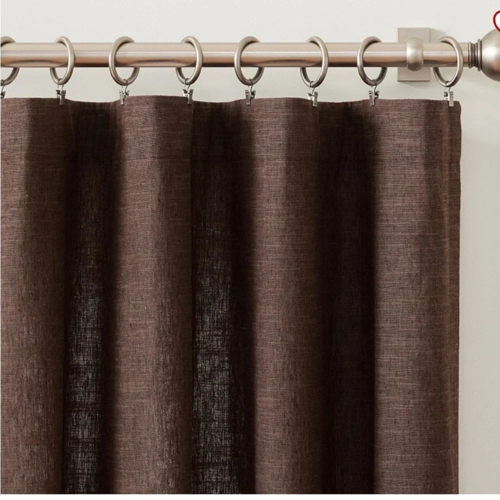 Pottery Barn Emery Linen Curtain in Expresso 100x84 - Picture 6 of 10